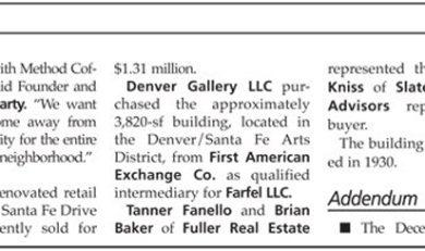 Santa Fe Arts District Building Sells for $1.31M