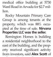 article about Arvada sale