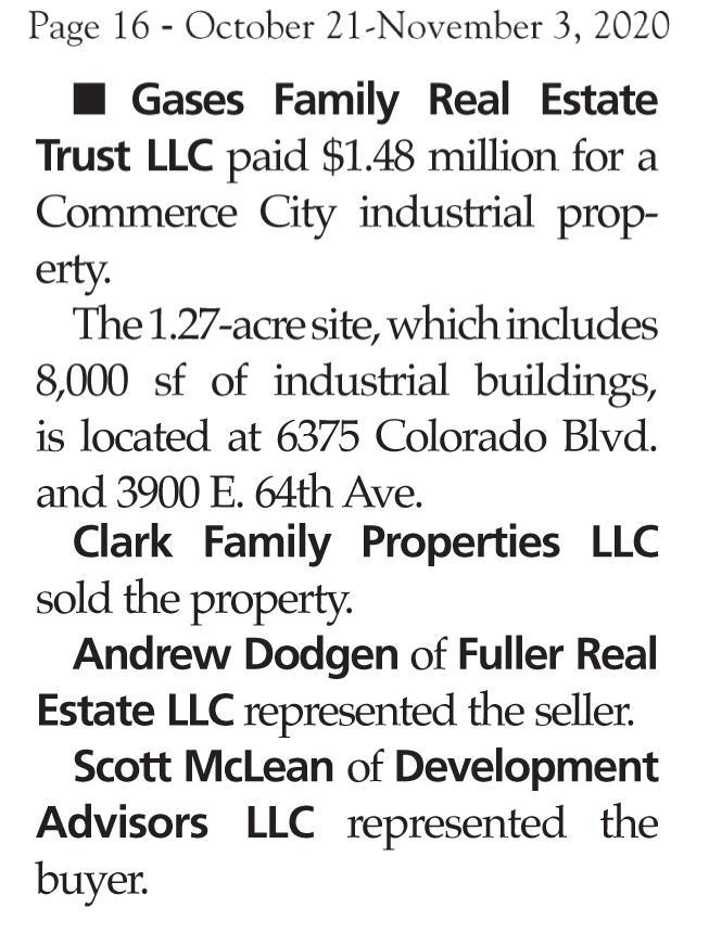article about Commerce City sale