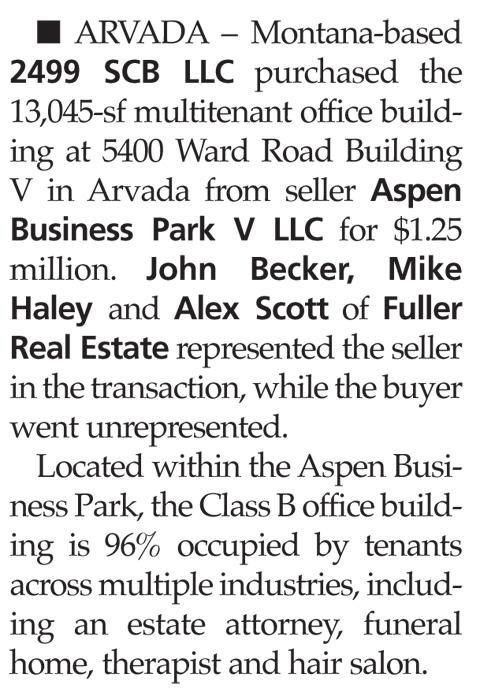 5400 Ward Rd. Building Sells