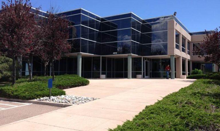 Main entrance and landscaping of Harris property in Colorado Springs sold by Fuller Commercial Real Estate